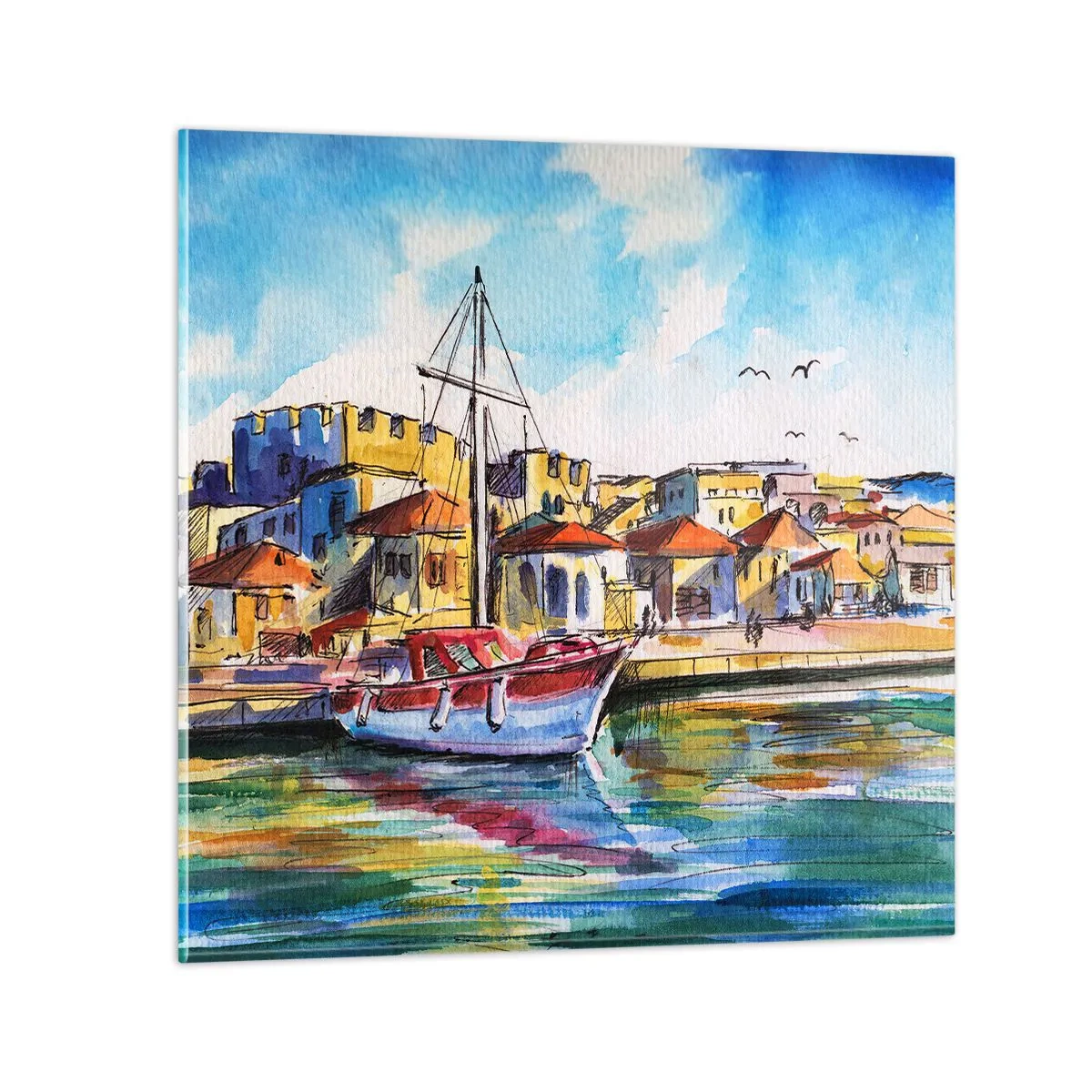 Tablou pe sticlă - Curcubeu după-amiază - 40x40 cm