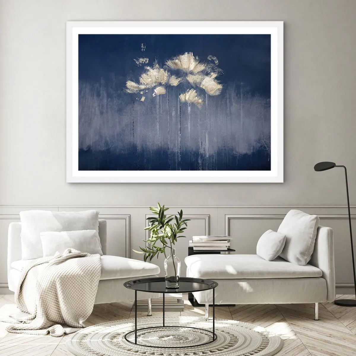 Poster în ramă albă - Ca petalele în vânt - 50x40 cm