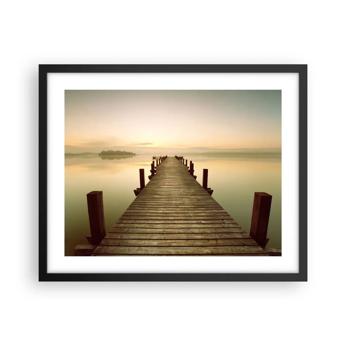 Poster în ramă neagră - Înainte de răsărit, zori, lumină - 50x40 cm