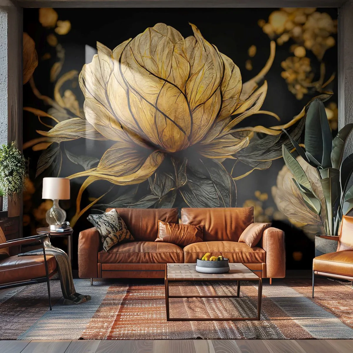 Tapet Premium Sand - Fragilitate subtilă - Floare, Art Deco, Glamour - 100x70 cm