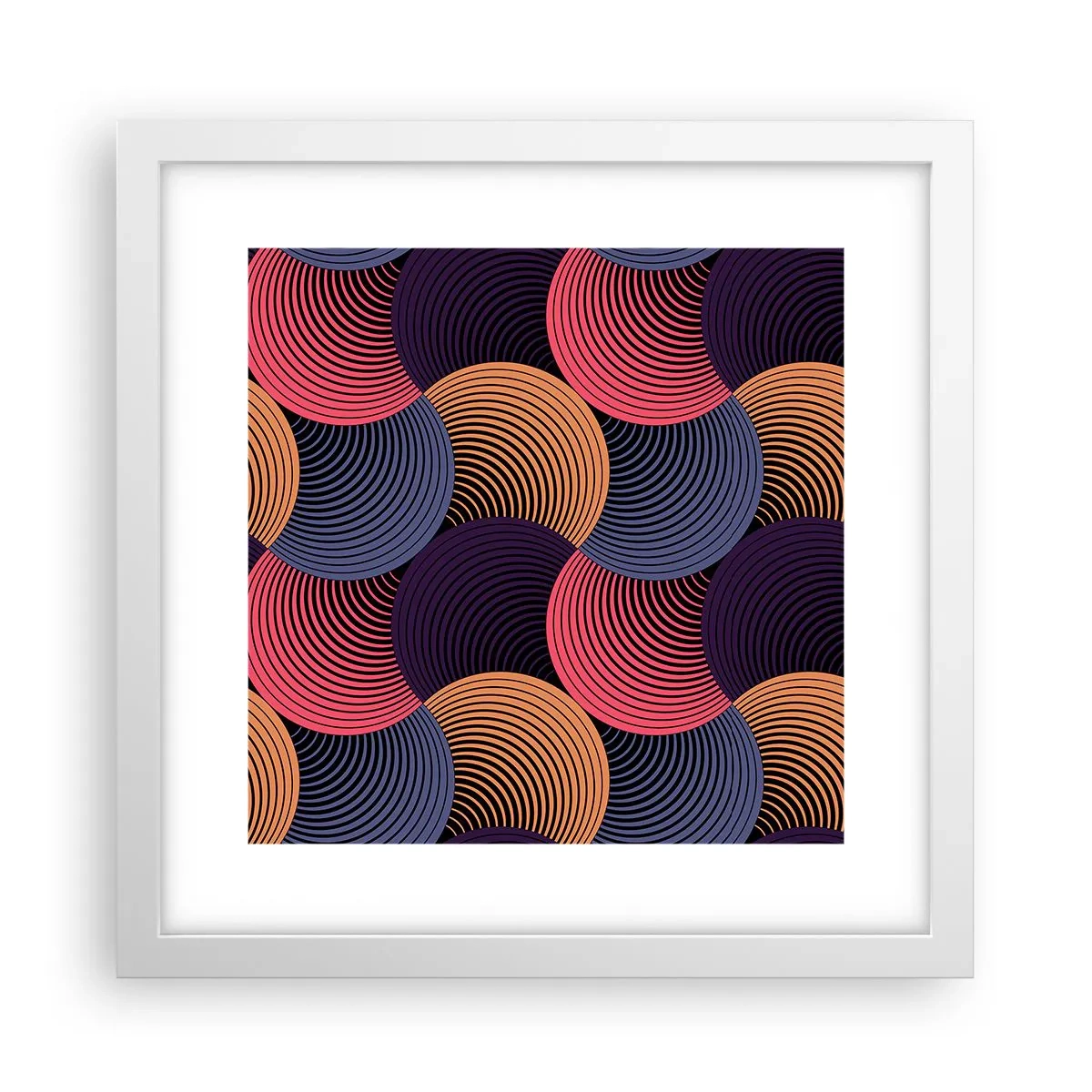 Poster în ramă albă - Într-un ritm de cerc - 30x30 cm
