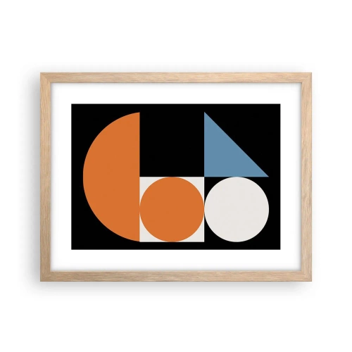 Poster în ramă de stejar deschis - Sistem de figuri - 40x30 cm