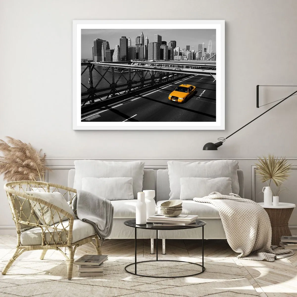 Poster în ramă albă - Culorile marelui oraș - 70x50 cm