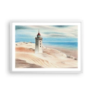 Poster în ramă albă - Privind mereu marea - 70x50 cm