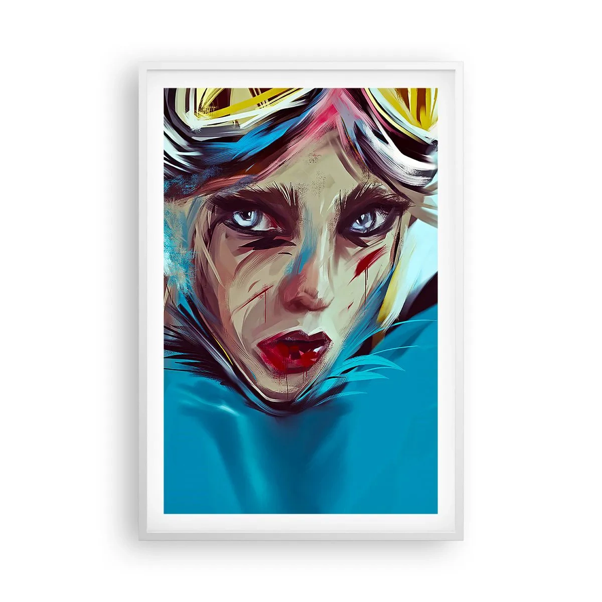 Poster în ramă albă - Războinica de drum - 61x91 cm