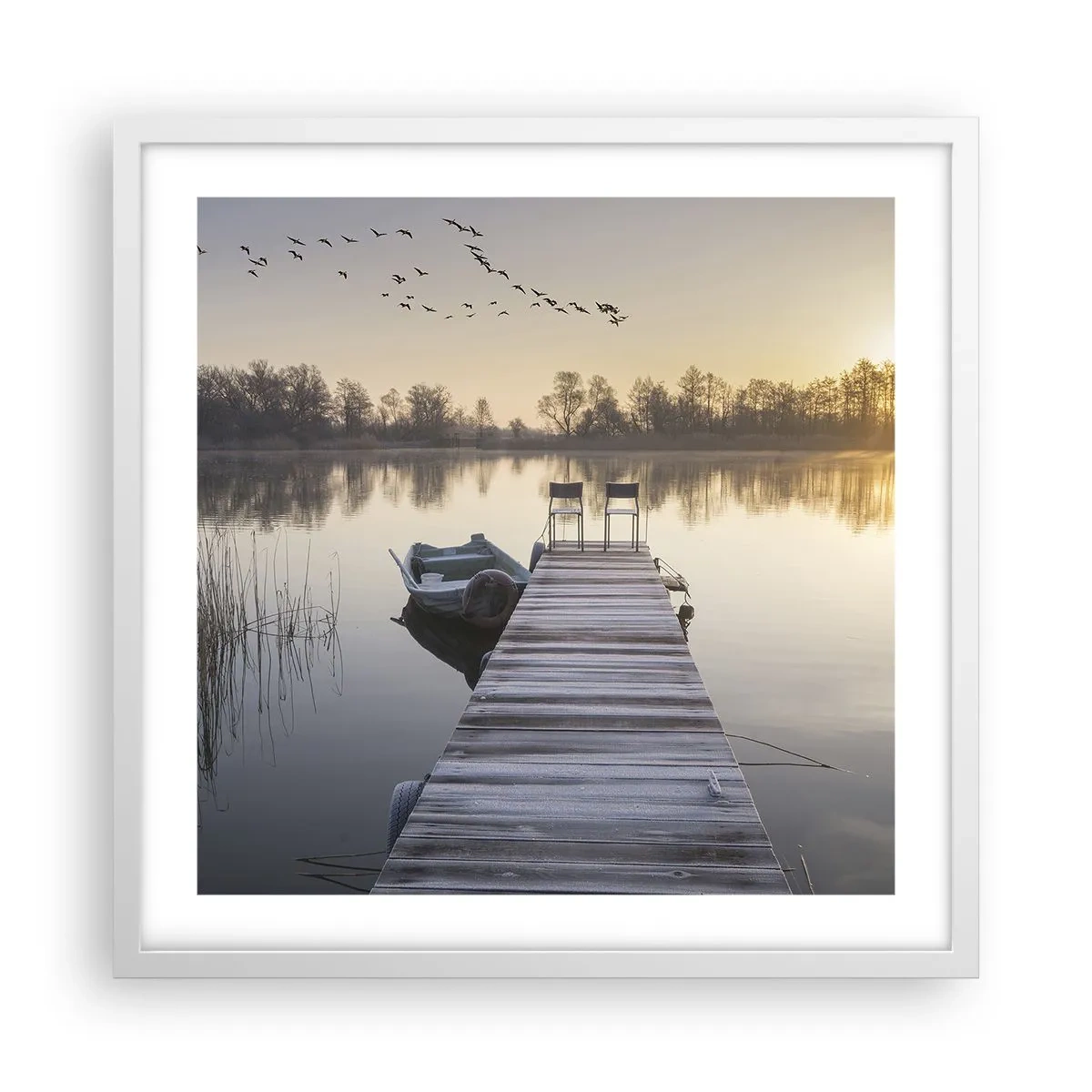 Poster în ramă albă - O să mă întorc în curând - 50x50 cm