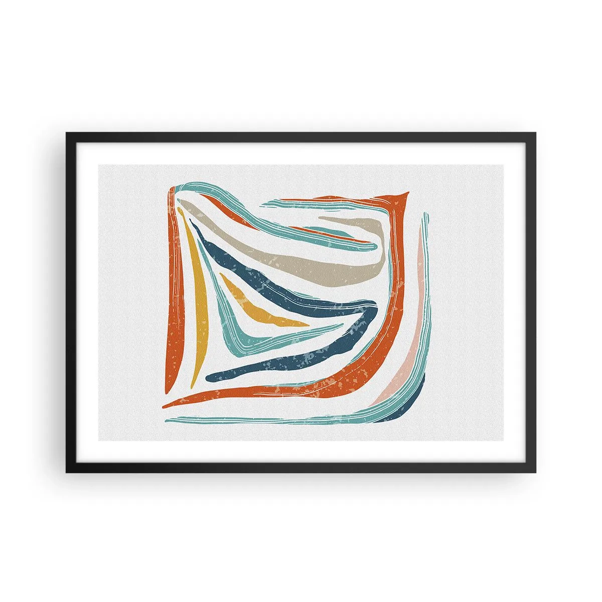 Poster în ramă neagră - Abstracție prietenoasă și zâmbitoare - 70x50 cm