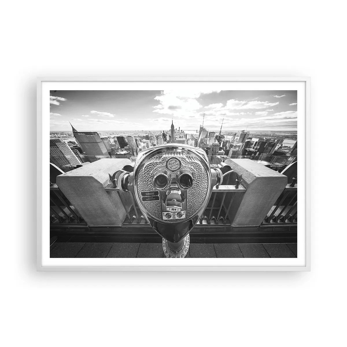 Poster în ramă albă - Orașul de deasupra orașelor - 100x70 cm