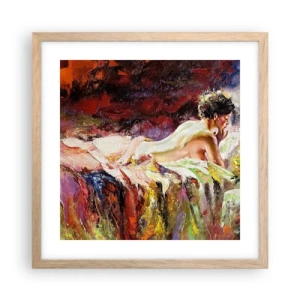 Poster în ramă de stejar deschis - Venus în gând - 40x40 cm