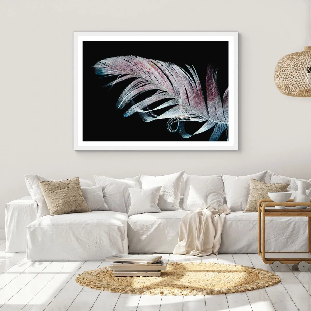 Poster în ramă albă - Gândește-te la atingere - 40x30 cm