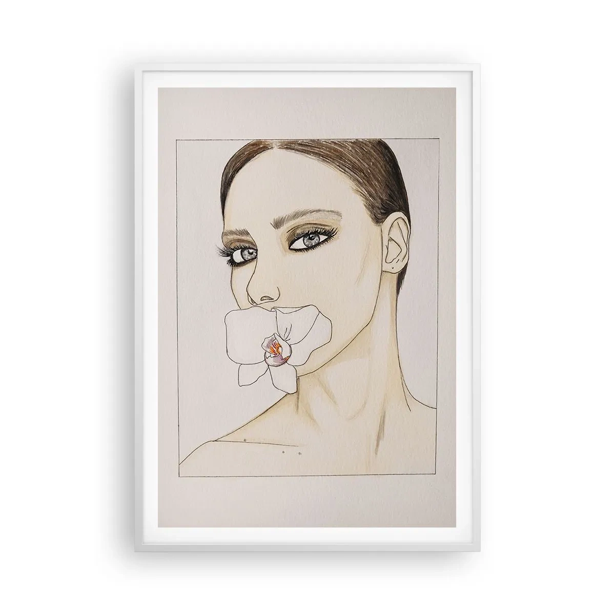 Poster în ramă albă - Un simbol al eleganței și frumuseții - 70x100 cm