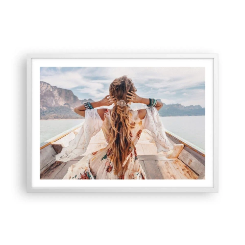 Poster în ramă albă - Pe drumul spre fericire - 70x50 cm