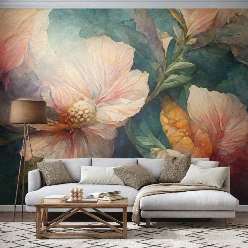 Tapet Premium Canvas - Subtilitate pură - Flori, Clasic, Bucată - 200x140 cm