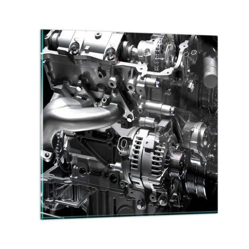 Tablou pe sticlă - De oțel, frumos, puternic - 40x40 cm