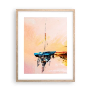 Poster în ramă de stejar deschis - O seară în golf - 40x50 cm