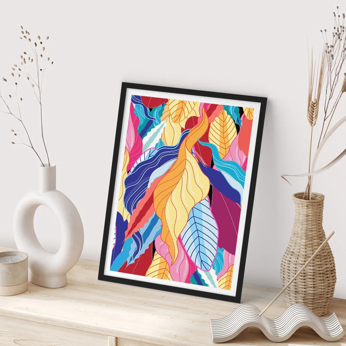 Poster în ramă neagră - O dezordine colorată - 70x100 cm