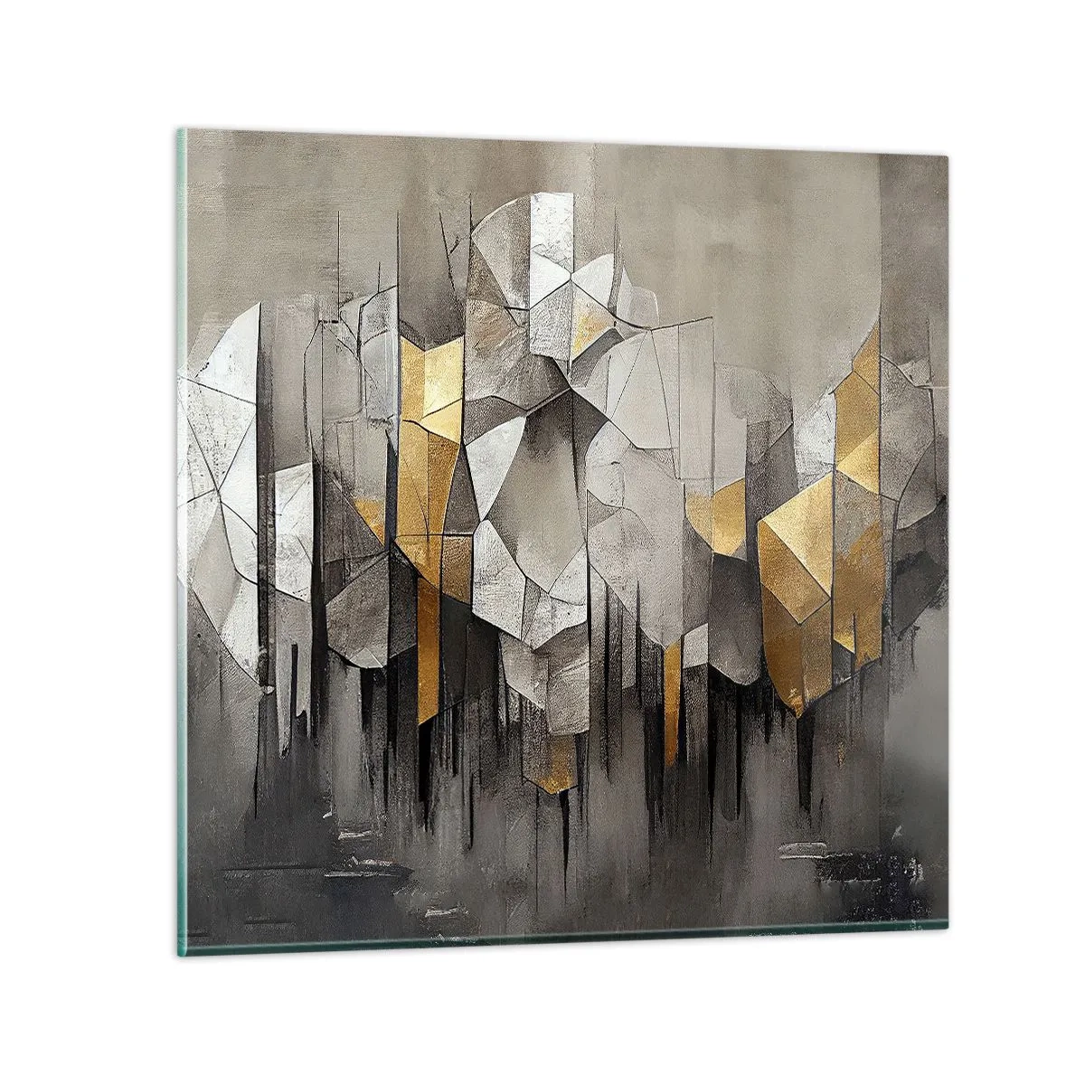 Tablou pe sticlă - Compoziție de gheață și lumină - 50x50 cm