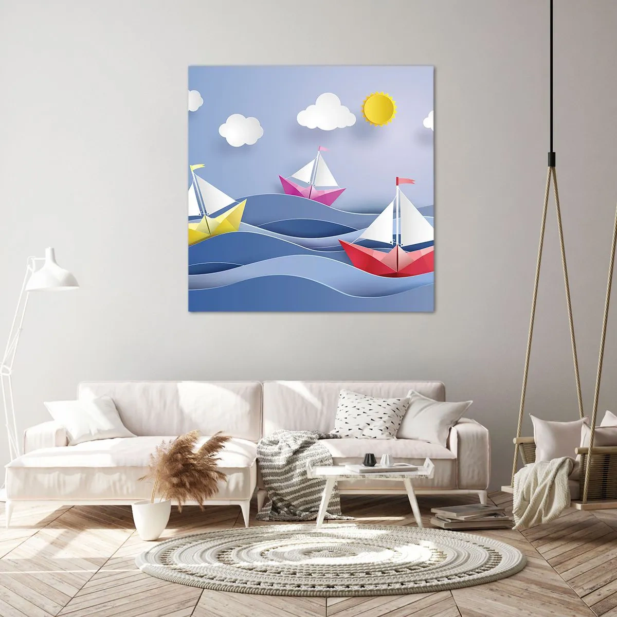 Tablou pe pânză - Ah, ce plăcut e să te legeni printre valuri - 70x70 cm