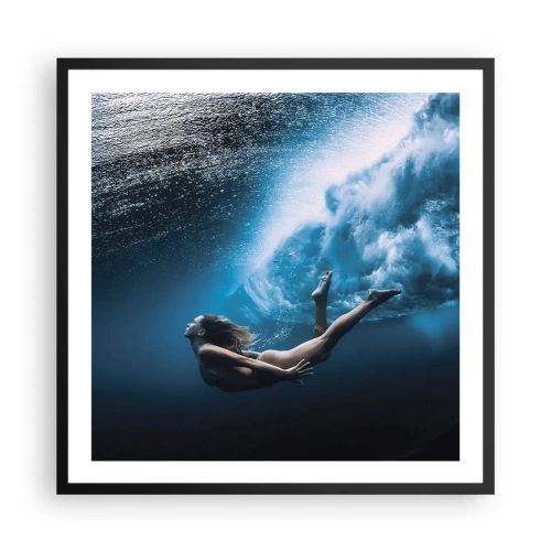 Poster în ramă neagră - Sirena modernă - 60x60 cm