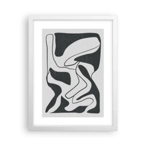 Poster în ramă albă - Distracție abstractă în labirint - 30x40 cm