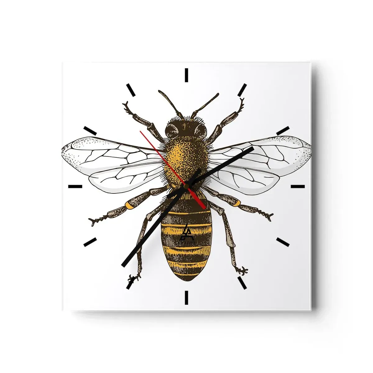 Ceas de perete - Ceas pe sticlă - Frumoasă și bună - 40x40 cm