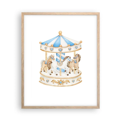 Poster în ramă de stejar deschis - Copilărie dulce - 40x50 cm