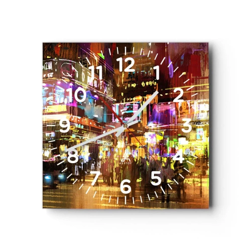 Ceas de perete - Ceas pe sticlă - Într-o mare de lumină - 30x30 cm