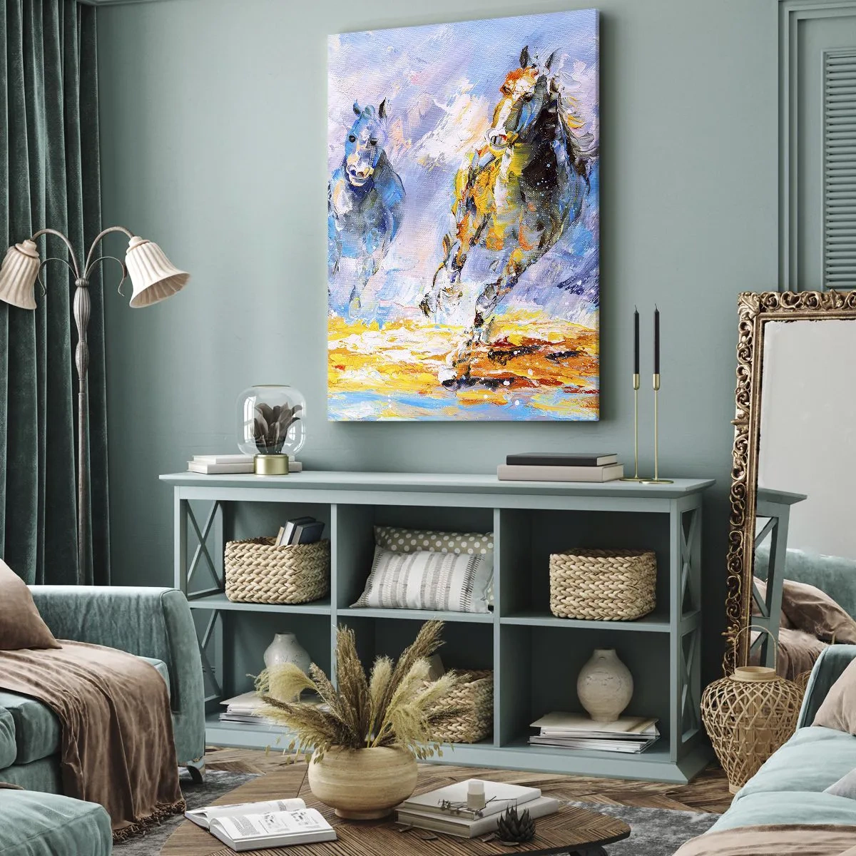 Tablou pe pânză - Galopând prin strălucire - 50x70 cm