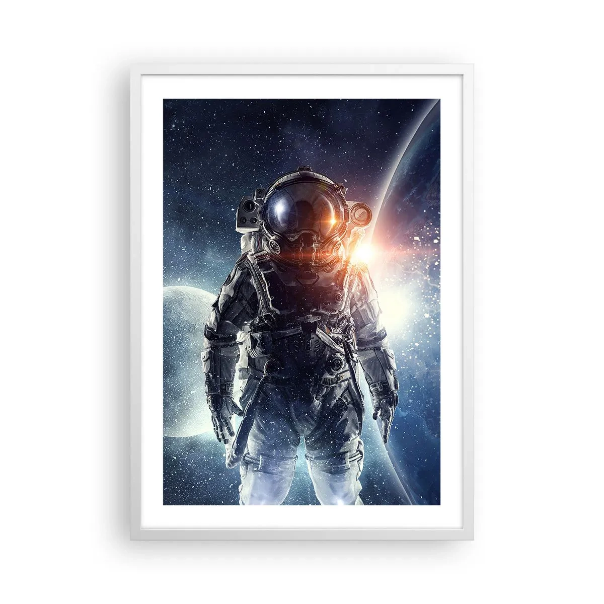 Poster în ramă albă - Aventură spațială - 50x70 cm