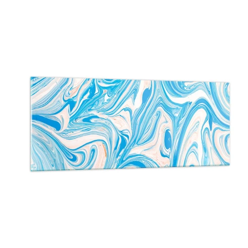 Tablou pe sticlă - Splash în turcoaz - 100x40 cm