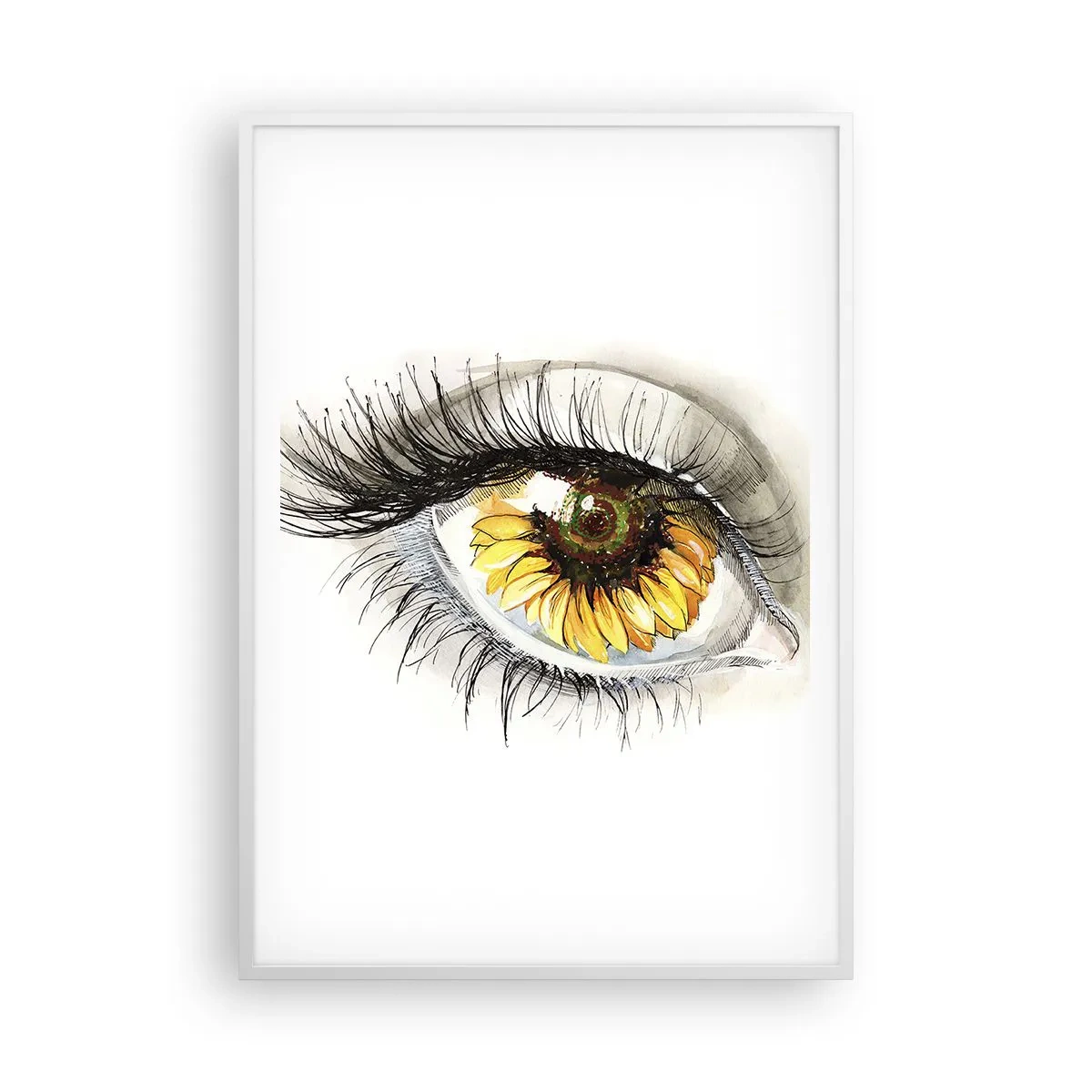 Poster în ramă albă - O privire la fel de fierbinte ca vara - 70x100 cm