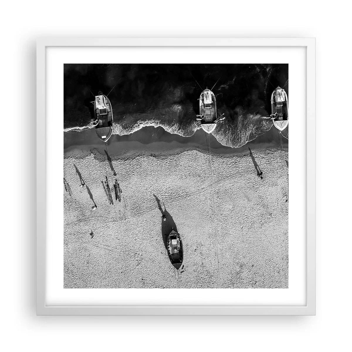 Poster în ramă albă - Tot pe țărm... - 50x50 cm