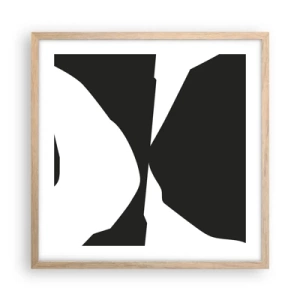 Poster în ramă de stejar deschis - Pozitiv -negativ - 50x50 cm