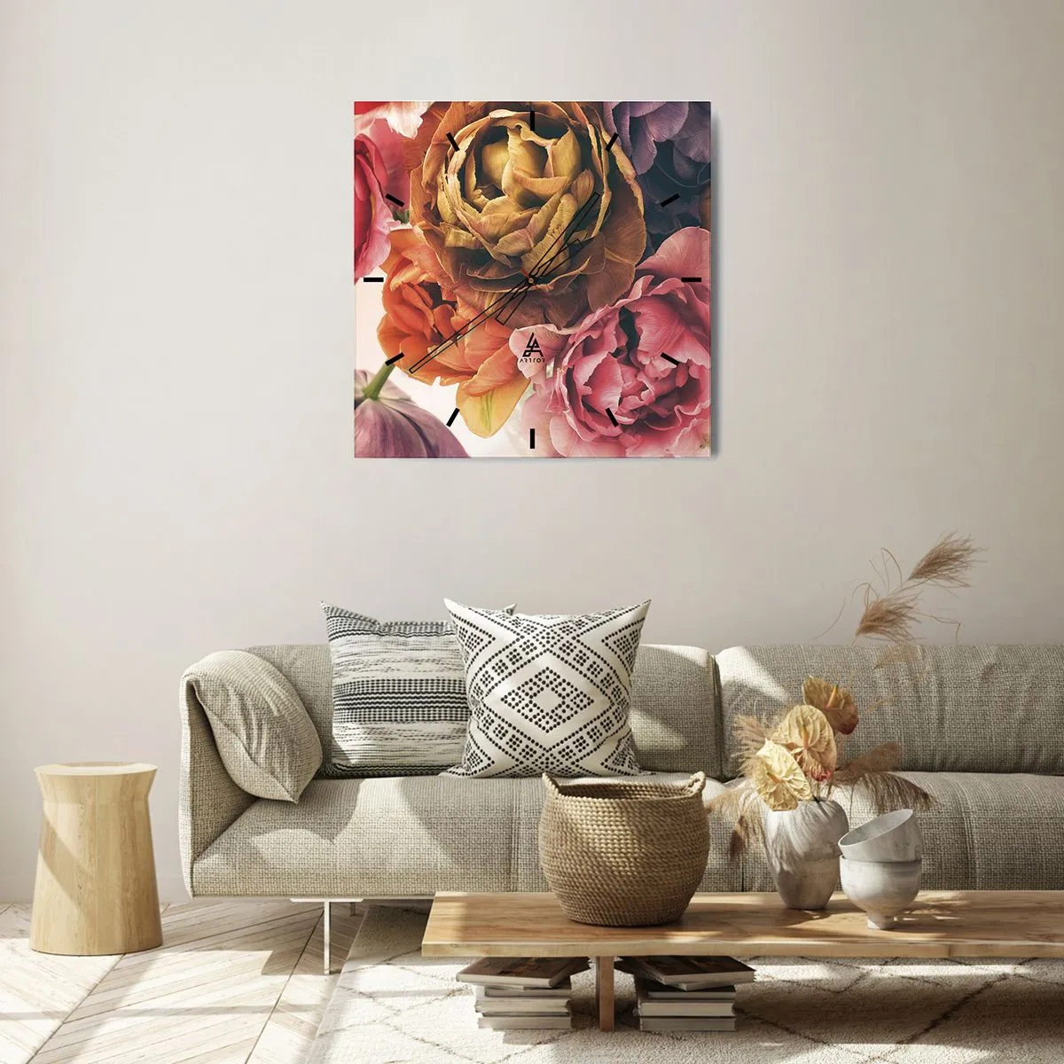 Ceas de perete - Ceas pe sticlă - Sărbătorirea vieții - 30x30 cm