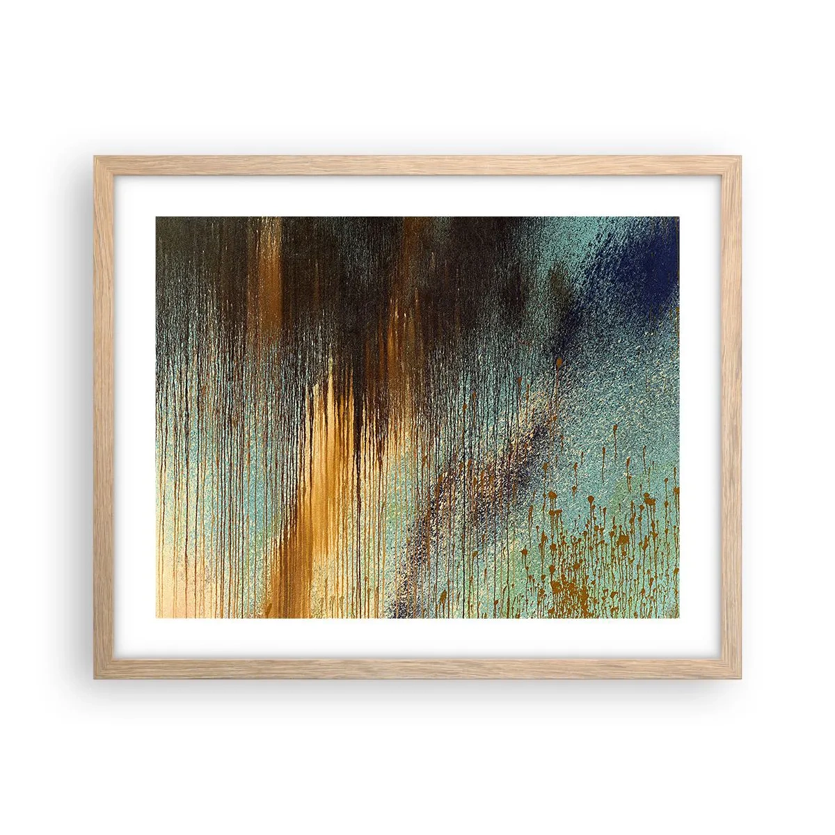 Poster în ramă de stejar deschis - O compoziție cromatică neaccidentală - 50x40 cm