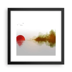 Poster în ramă neagră - Promisiune de liniște - 30x30 cm