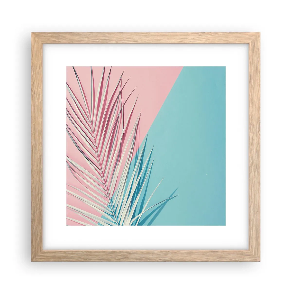 Poster în ramă de stejar deschis - Impresie tropicală - 30x30 cm