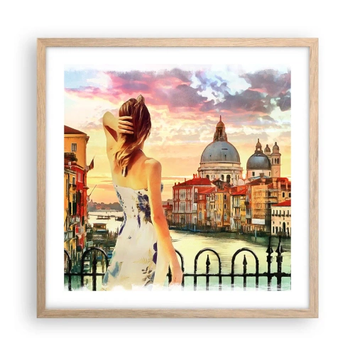 Poster în ramă de stejar deschis - Când vine vorba de aventură, doar în... - 50x50 cm