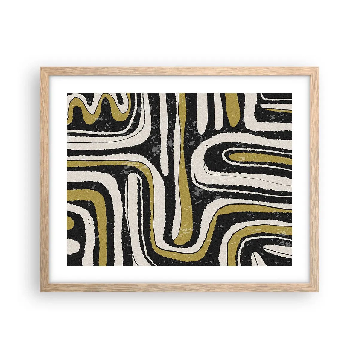 Poster în ramă de stejar deschis - Compoziție: pasaje și alei - 50x40 cm