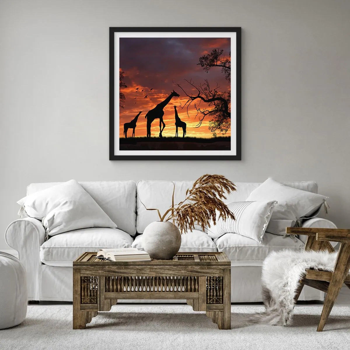 Poster în ramă neagră - O mică cină cu cei dragi - 50x50 cm