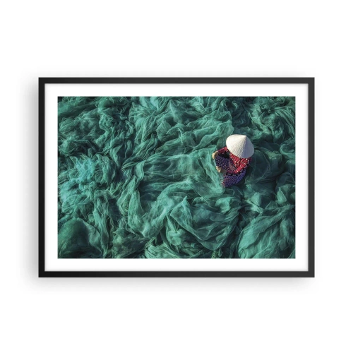 Poster în ramă neagră - Într-o mare de rețea - 70x50 cm