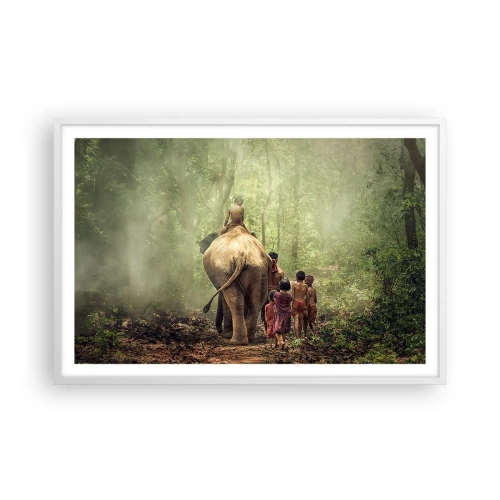 Poster în ramă albă - Noua Carte a Junglei - 91x61 cm