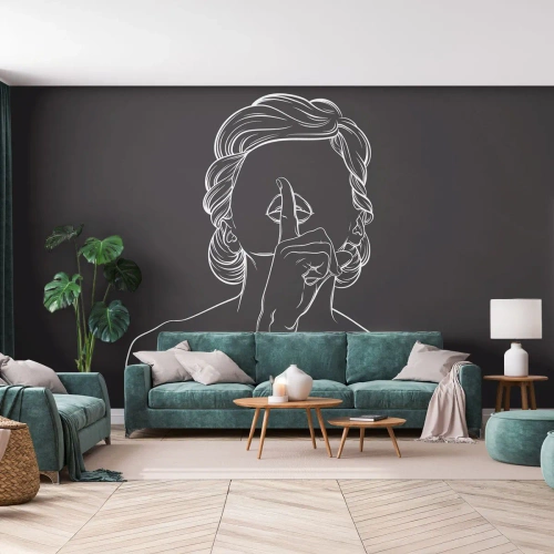 Tapet Premium Canvas - Frumusețea înflorește în tăcere - Femeie, Desen, Linia - 200x140 cm