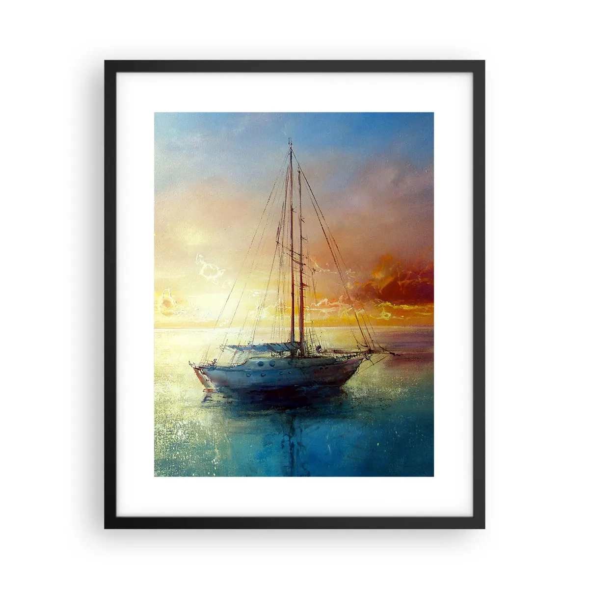 Poster în ramă neagră - Într-un golf de aur - 40x50 cm