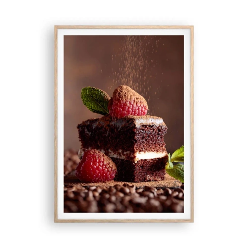 Poster în ramă de stejar deschis - Viața este dulce - 70x100 cm