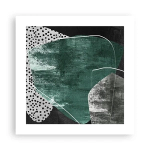 Poster - Abstracție colorată cu fulgi de aur - 40x40 cm