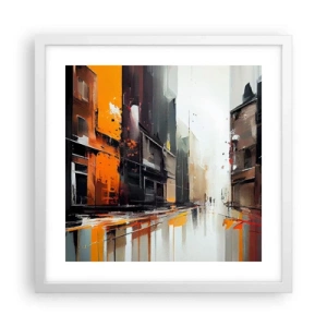 Poster în ramă albă - O zi ploioasă - 40x40 cm