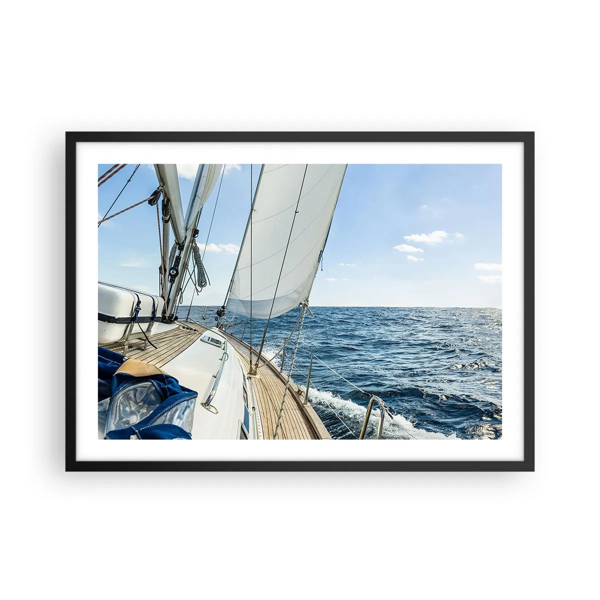 Poster în ramă neagră - Ahoy aventura - 70x50 cm
