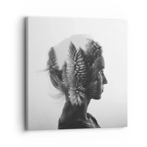 Tablou pe pânză - Doamna din pădurea de pini - 30x30 cm