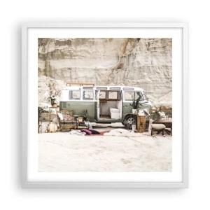 Poster în ramă albă - Să înceapă călătoria - 50x50 cm